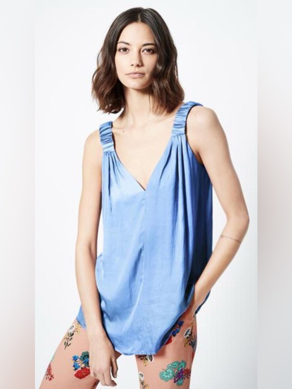 Smythe Elastic Strap Camisole in Periwinkle